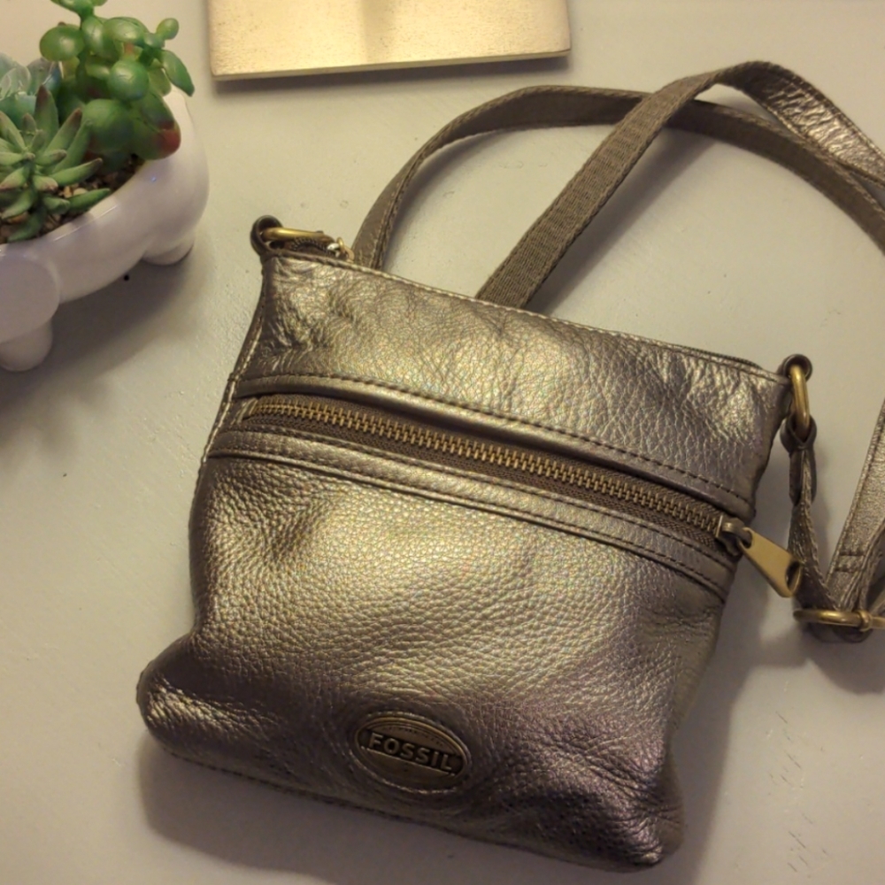 Fossil Chrome Crossbody Handbag
